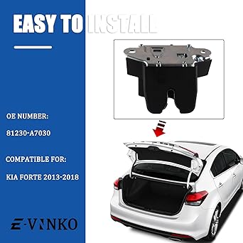 E-VNIKO Rear Translor Clutch Dear Lock Acient Kia Forte 2013-2018 HYUNDAI ACCENT 2018-2023 Tailgate de Aratch replacement 81230-A7030