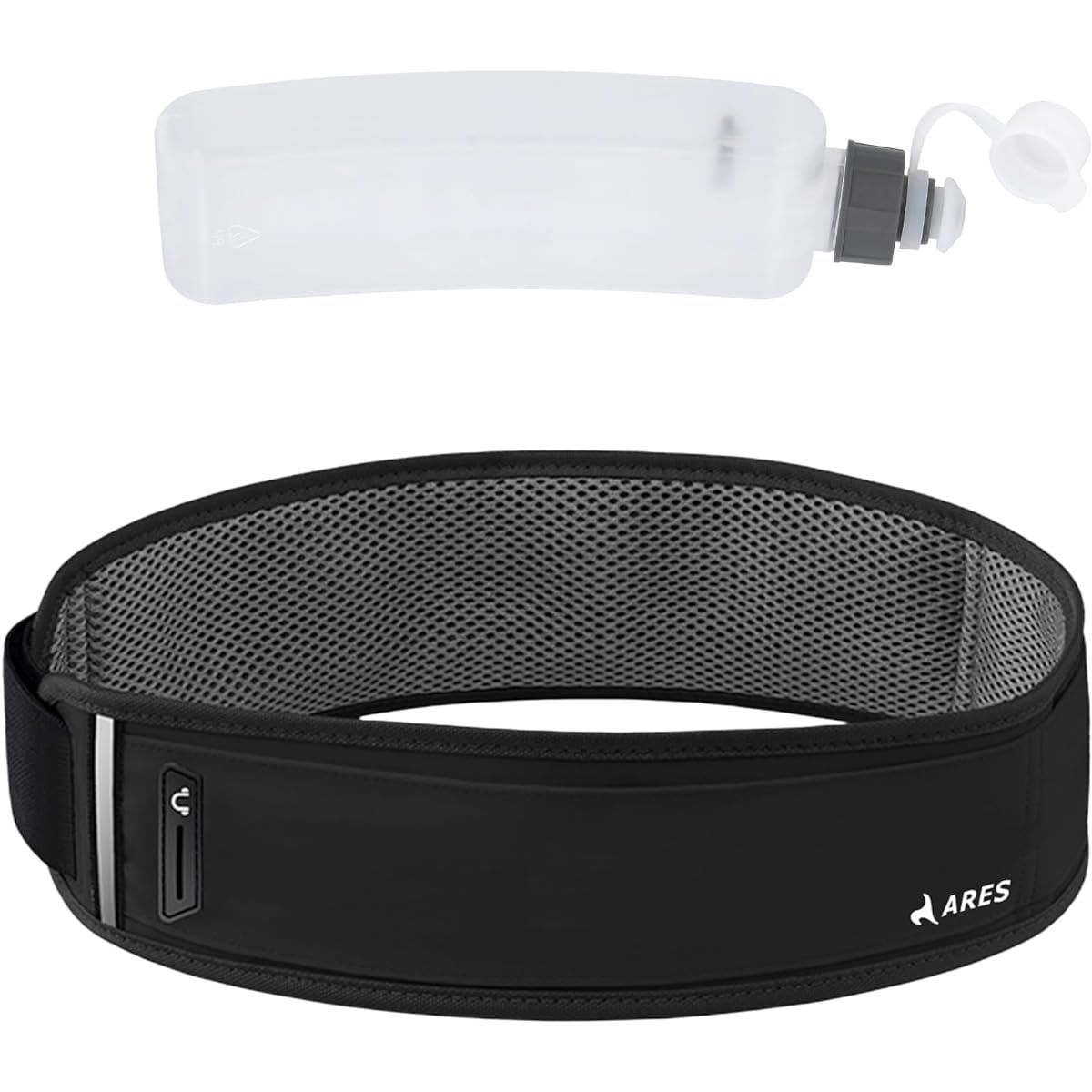 ARES Running Pouch, Hydration Belt, Hydration Pouch, Comes with a water bottle that won't shake, Highly praised by Hakone Runners, Doesn't shake your smartphone, Comes with a coin key case, Ultra Light Curved Bottle, LSD Maranic, Long Distance Running, P