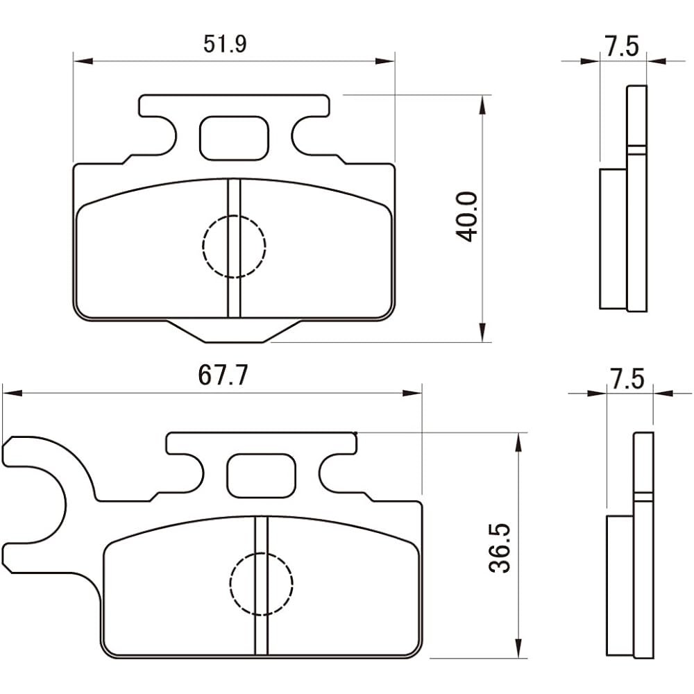 Daytona Motorcycle Brake Pad Hyper Pad (Semi Metal Pad) KSR-110(03-13) KX65(00-21) etc. Front 78156 Thread No.:76