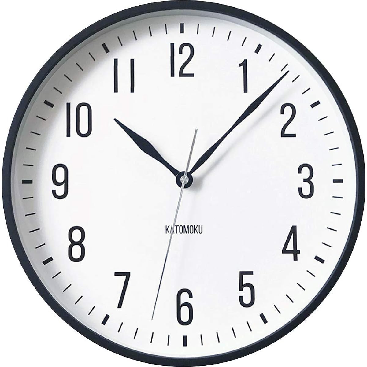 KATOMOKU plywood clock 19 km-111BRC Black Radio Clock Continuous Second Hand φ304mm