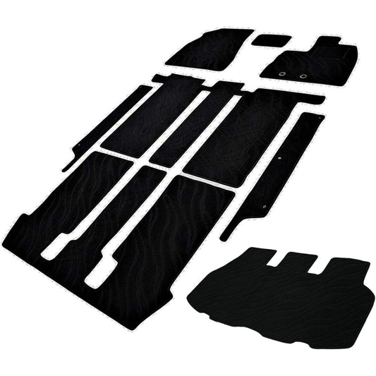 Fenice Car Mat Floor Mat Luggage Mat Step Mat Domestic Production (Toyota Noah Voxy Esquire 80 Series Hybrid Vehicle 7-seater/Late Model) Wave Black Anti-slip Shape Resistant Car Mat (Car Parts Specialty Store)