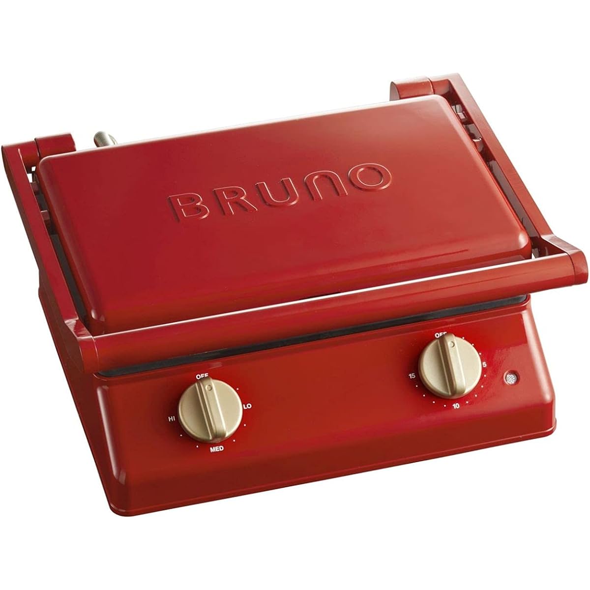 BRUNO Grill Sand Maker, Double Red, 8 slices, 6 slices, bread, grill plate included, meat, vegetables, grilled rice balls, oil tray, dial timer included, temperature adjustment dial, storage upright, hot sandwich panini, plate removable BOE084 7760823