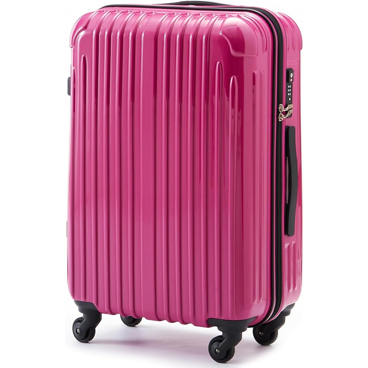 [F FANCY WONDERLAND EST.2011] Suitcase Carry Bag Carry Case L Size Zipper Type TSA Lock Ultra Light Large Popular Quiet 4 Wheel Travel Business Trip Women Men Overseas Travel Student L (L Size (Approx. 80L), Magenta)