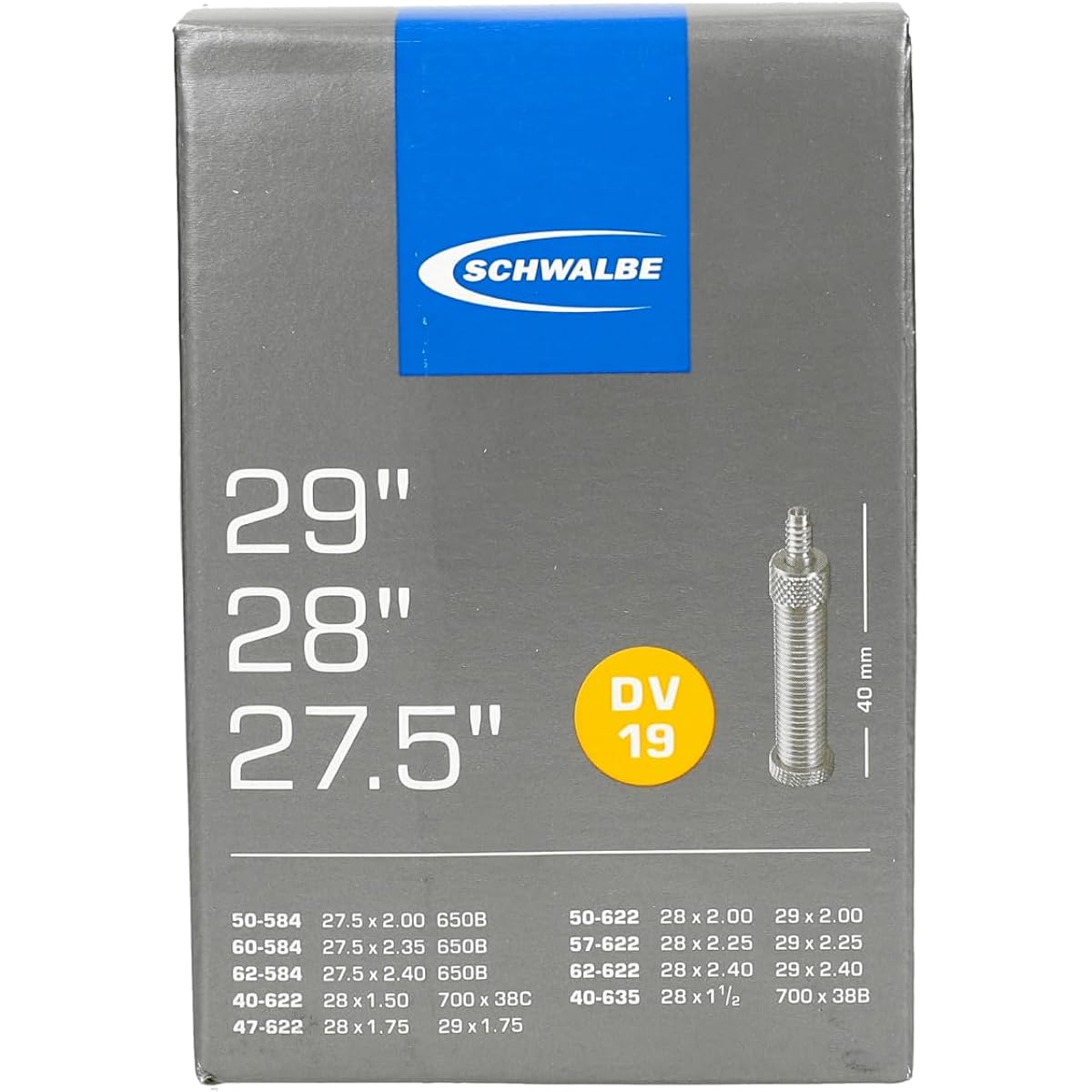 SCHWALBE [Genuine product] 27.5 x 2.00/2.35, 29 x 1.50/2.40 tube English style 40mm valve 19DV