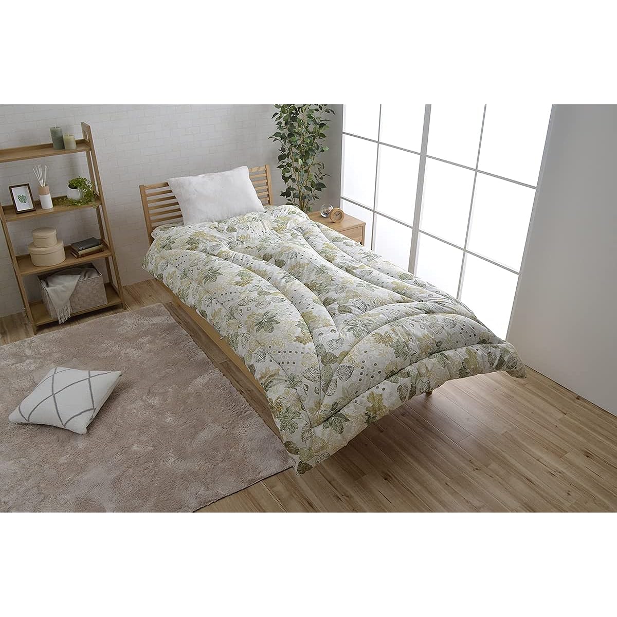 Ikehiko Corporation Ikehiko Bedding Comforter Antibacterial and Odor Resistant Dust Mite Toyobo Philharmonic Hiba Essence Made in Japan Forest Sleep Single Long Leaf Approx. 150 x 210 cm #6702609