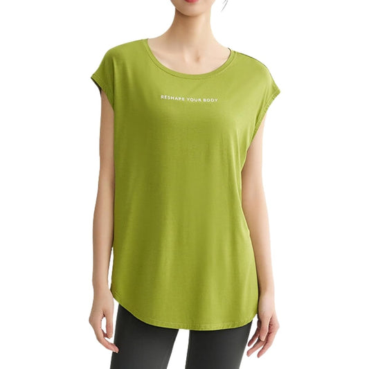 [machikaada] Yoga Wear Tops Long Length 749 Oversized Women's Fitness Wear Training Wear T-Shirt Length