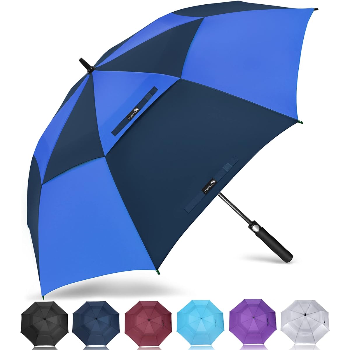 ZOMAKE Long Umbrella, Golf Umbrella, 62/68 Inch Arc Length, Large, Stylish, Double Layer Construction, Super Water Repellent, Wind Resistant, One-touch, Durable, Protects Against Strong Winds, Heavy Rain, and Rainy Season, Men's Umbrella, For Sunny or Ra