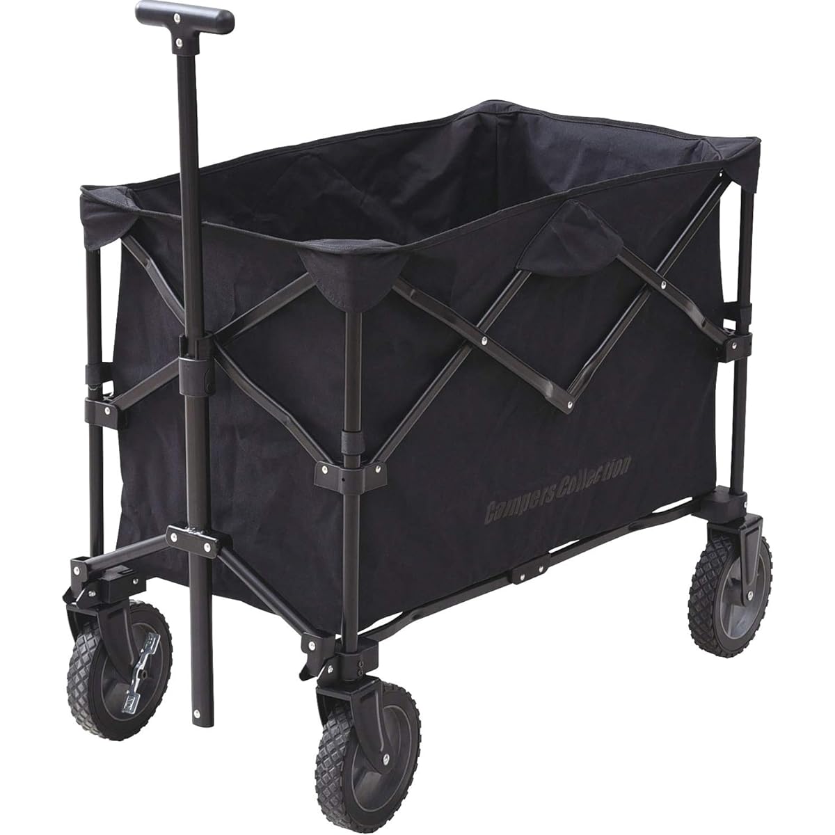 [Campers Collection Yamazen] Deep Carry Wagon Cart Foldable Convergence Type Compact Storage Outdoor Wagon EMC-80 (Black/Blue/Beige/Red)