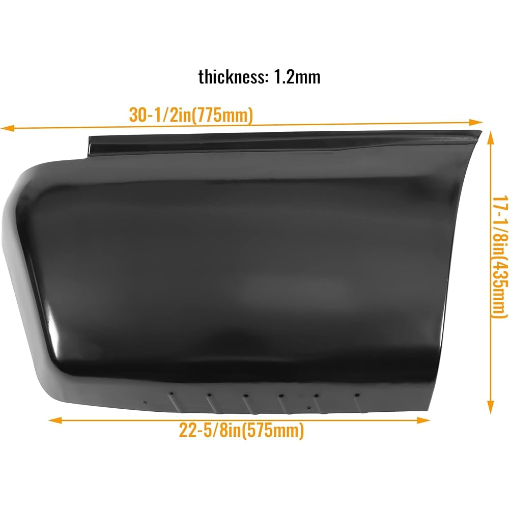 Black Steel Quarter Panel Patch Rear 2000-2006 Chevrolet Sabban Ukon XL Passenger Side side