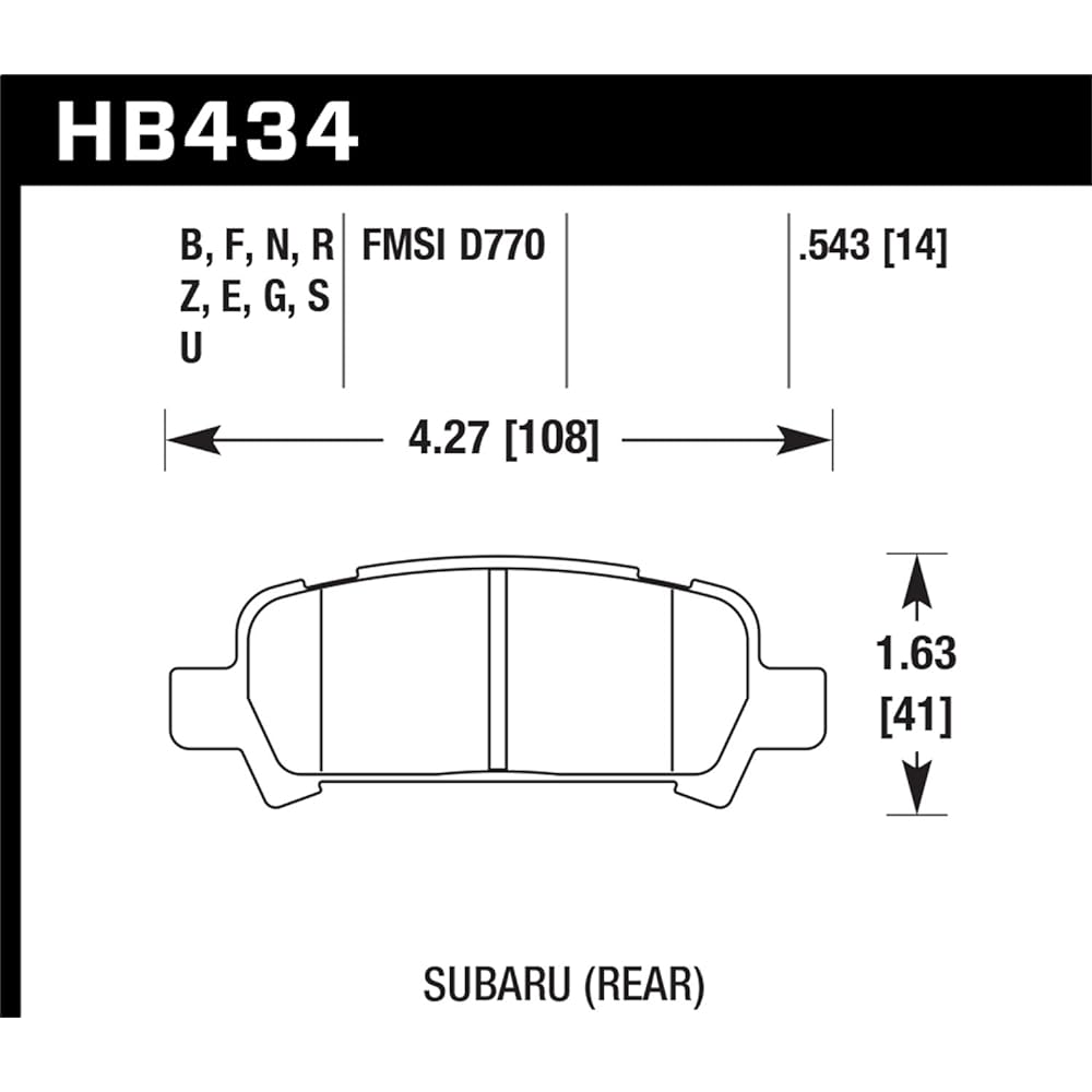 Hawk Performance HB434F.543 HPS Performance Ceramic Brake Pad
