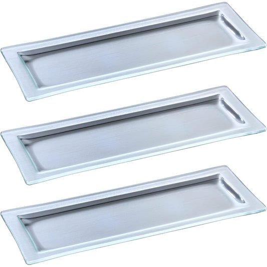 Toyo Sasaki Glass Plate Buffet Plate Long Rectangular Tray (Large) Made in Japan Clear Approx. 31.0 x 11.0 x 1.2cm 3 pieces KG-4002