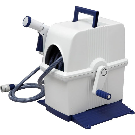 Iris Ohyama Hose Reel Full Cover Hose Reel 20M HRF-20AGFS White/Blue Watering Car Wash Cleaning