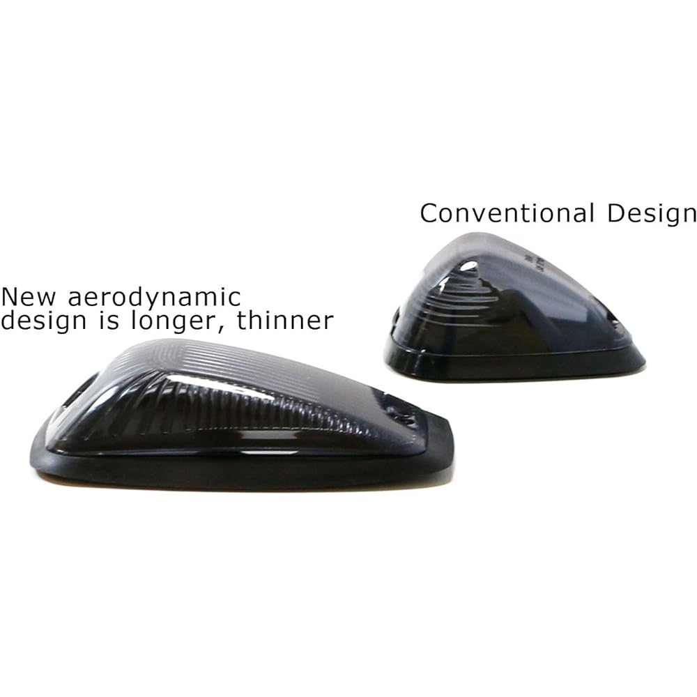 IJDMTOY Smoke Lens White LED Cab Roof Marker Running Lending Lending Lending Lending Landing Land Compatible 5 Piece Aero Dynamic Rapid File Roof Running Lightset