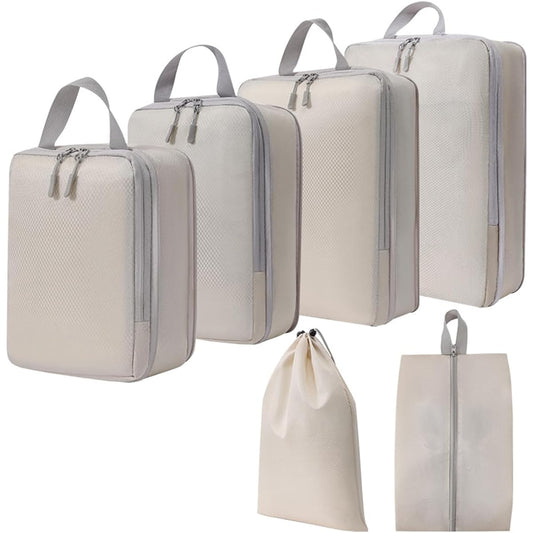 ALLMIRA Compression Bag Travel 6 Piece Set Travel Pouch Clothes Compression Pouch Travel Compression Bag Compression Bag Zipper Clothes Clothing Compression Bag Compression Storage Pouch Saves Approximately 60% Space Convenient Goods for Business Trips C