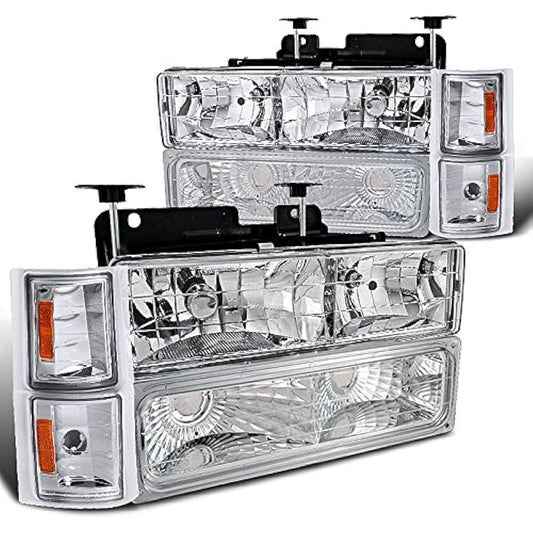 1994-1998 Chevrolet C10 Chrome Headlight+Bumper+Corner (with light bulb) 94 95 96 98 98