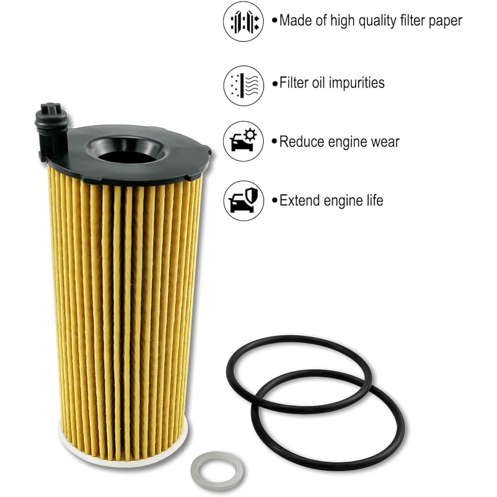 4 Pack 26320-3N000 Oil Filter KIA Carnival 3.5L Engine 2021 2022 with O-ring and Drain plug gasket