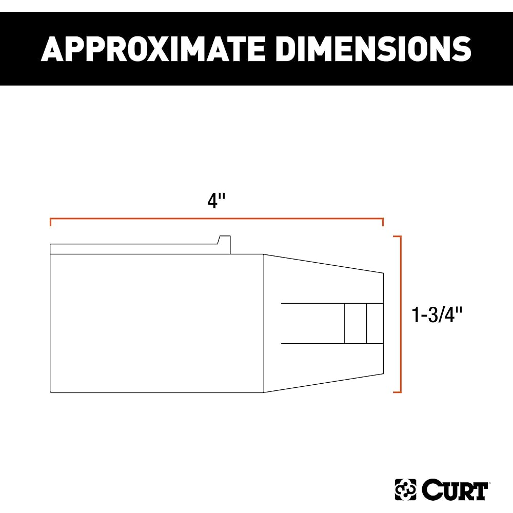 CURT 57661 7 Way RV Blade Vehicle 6 Way Round Trailer Wiring Adapter, Center Pin Blake Light