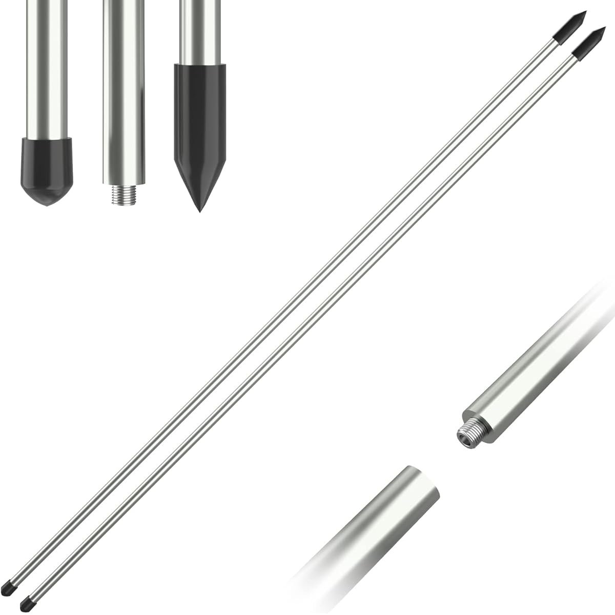 Kamitty Golf Alignment Stick Aluminum Alloy Alignment Stick 2/3 Pack 33.5/48 inch Portable Detachable Golf Training Equipment