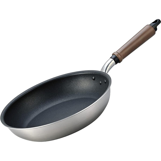 Hokuriku Alumi Frying Pan 26cm IH Compatible Plateado EM Stainless Steel