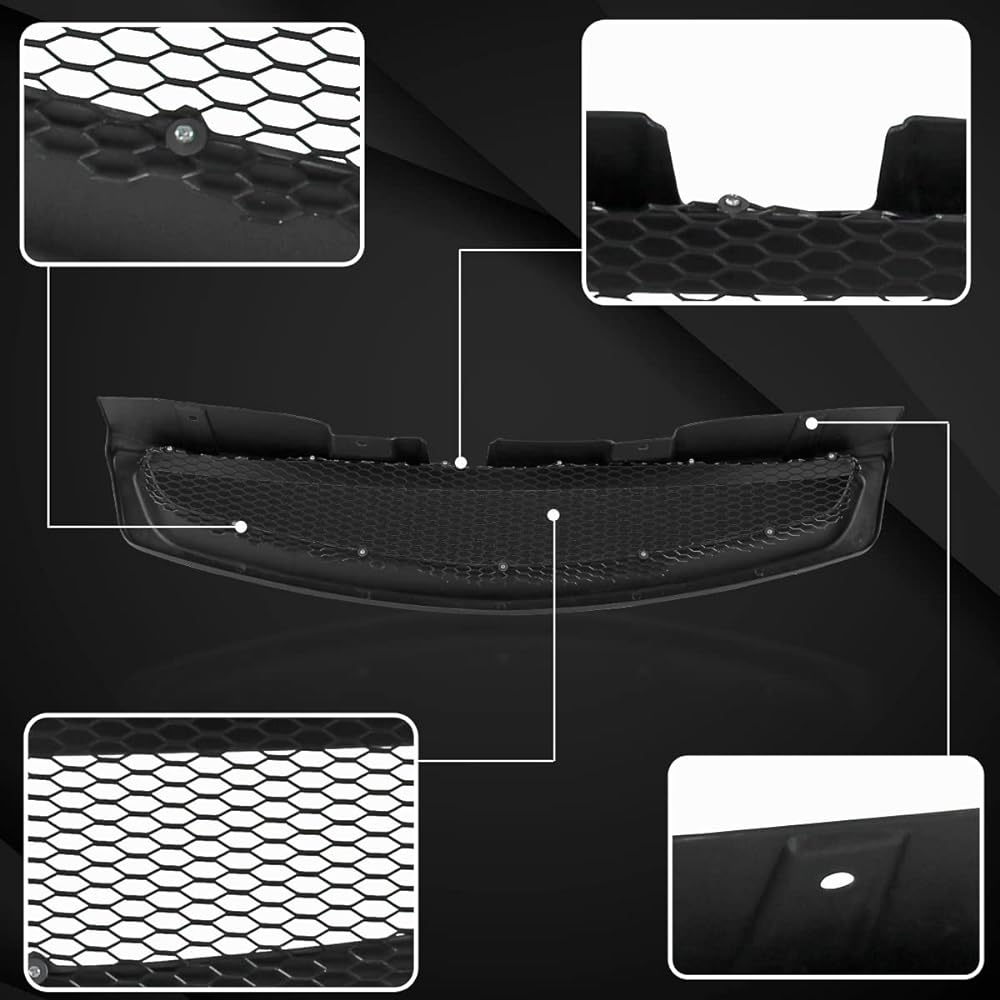 AUTOZENSATION INFINITI G35 2DR Couple 2003-2007 ABS Black Front Food Mesh Grill