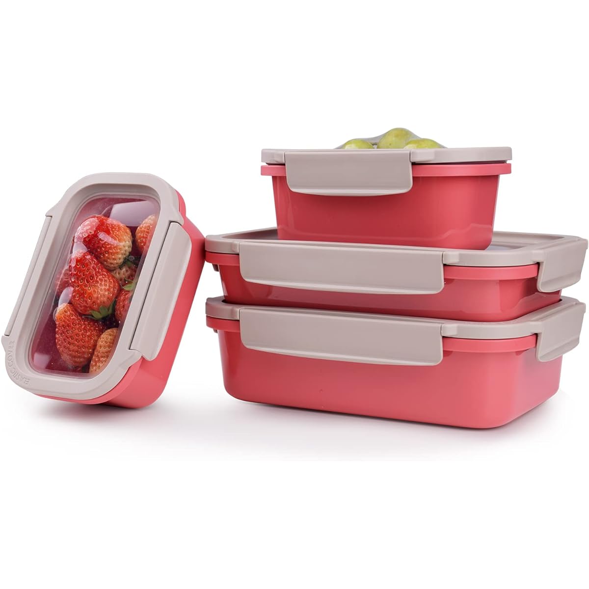 DeliOne Silicone Food Storage Containers with Lids, Food Container Lids Stretch, BPA Free, Meal Prep Boxes, Leak Proof, Airtight, Stackable, Microwave, Freezer, and Dishwasher Safe