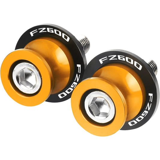 Swing Arm Spool Stand Screw Slider 6MM Motorcycle Accessories CNC Aluminum Swing Arm Spool Slider Stand Screw For YA-MA-HA FZ600 1987 1989 1988 FZS600 FZS FZ6N 600 (Color: Gold)