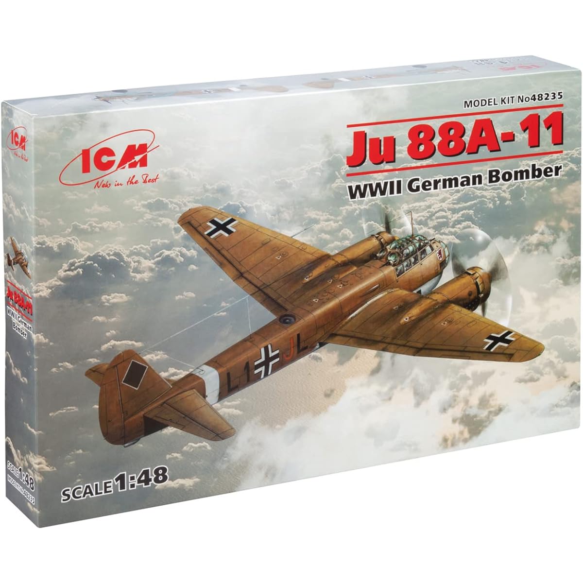 ICM 1/48 Luftwaffe Junkers Ju88A-11 Bomber Plastic Model 48235