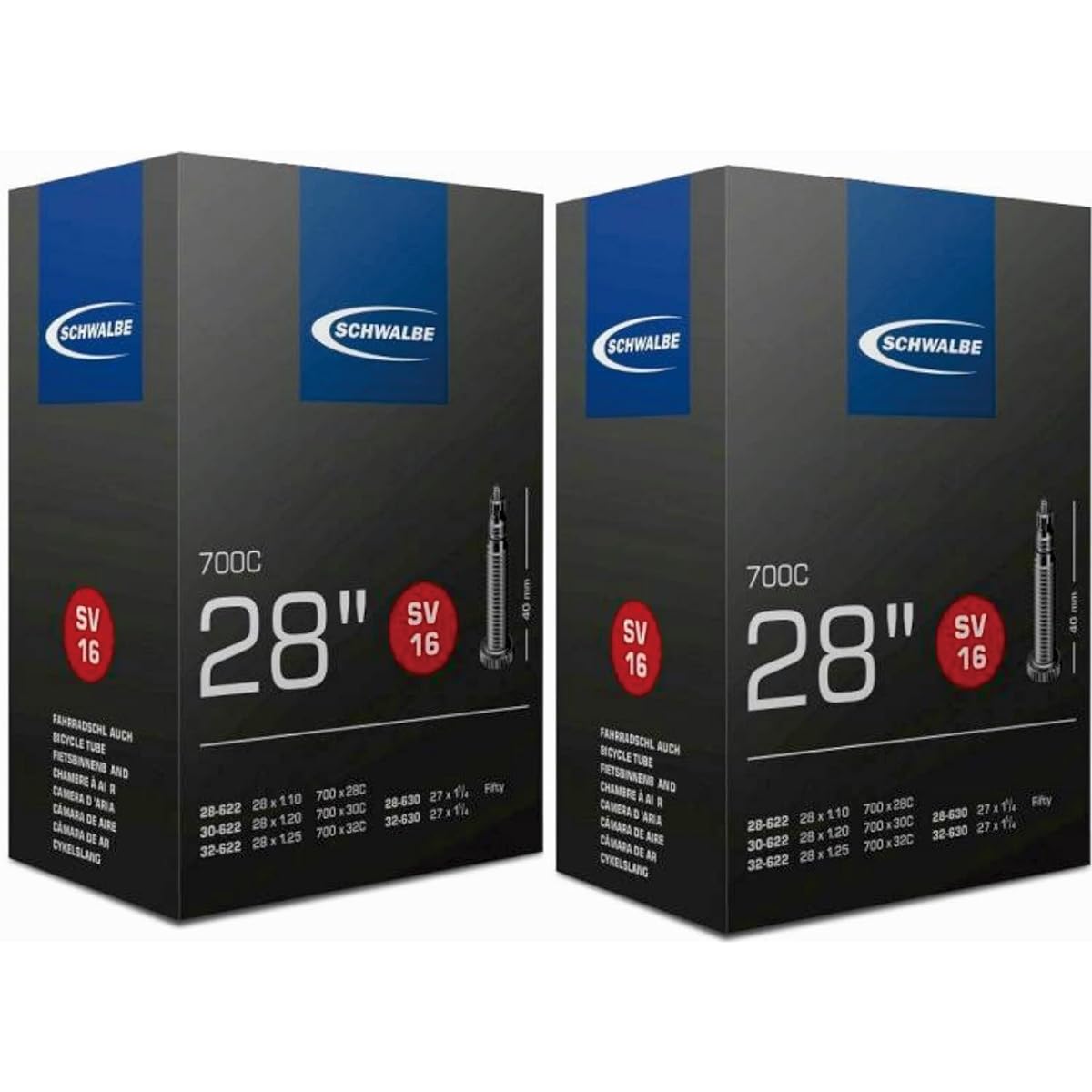 Set of 2 SCHWALBE 700 x 28/32C Tube Presta Valve 16SV [Parallel Import]