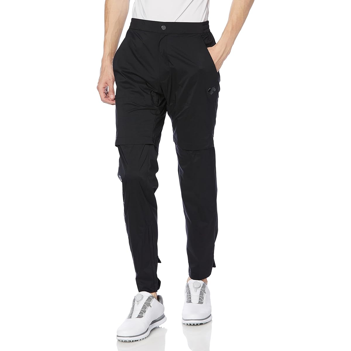 [DESCENTE GOLF] Rain Pants, Water Pressure Resistance 20,000mm, Breathable, Water Repellent, Adjustable Length, Stretch, Ventilation, Storage Bag Included, Rainy Weather, Black Golf DGMTJG00 Men's