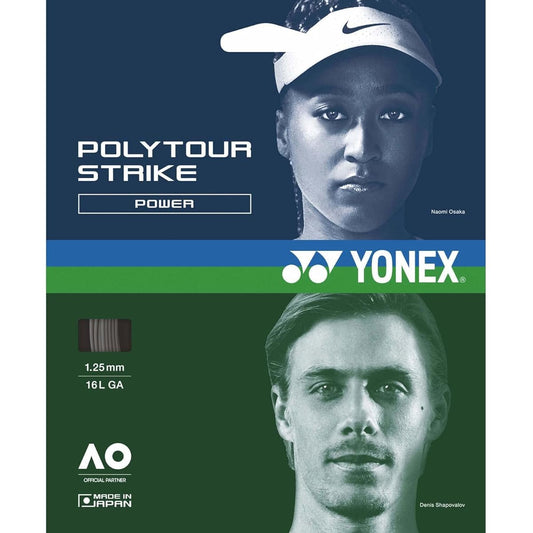 YONEX Hard Tennis Strings Polytour Strike 120 (1.20mm) PTGST120 Iron Gray