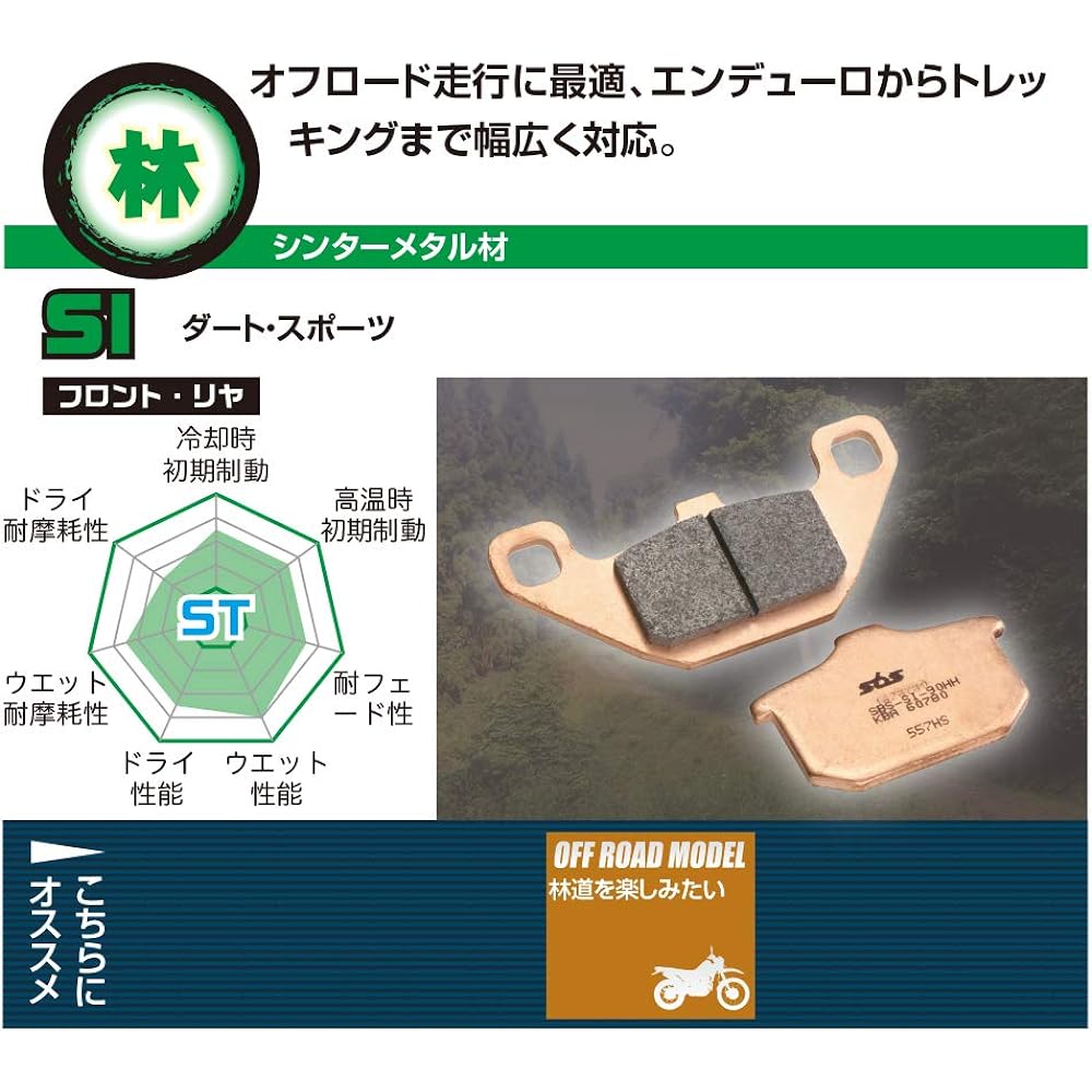 KITACO SBS Brake Pad 840SI YZ125 ('07~'19), YZ250 ('07~'19), YZ250F ('07~'19), YZ450F ('11~'19), etc. 777-0840070