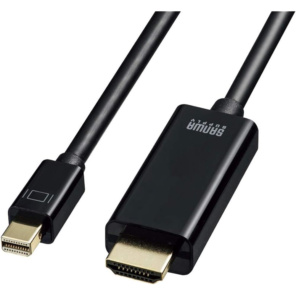 Sanwa Supply Mini DisplayPort to HDMI Conversion Cable (Mini DisplayPort Male to HDMI Male) HDR Compatible 2m Black KC-MDPHDRA20