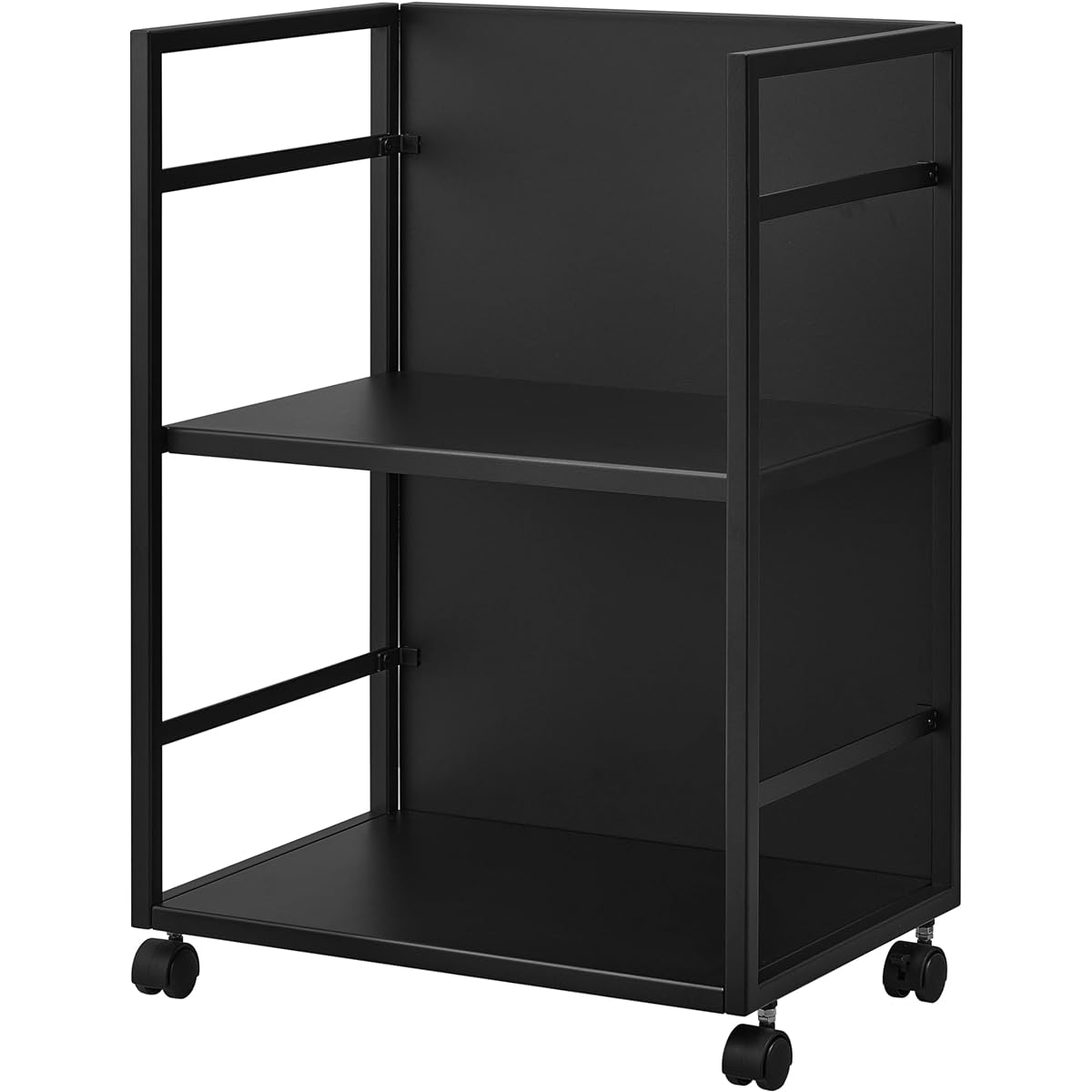 Yamazaki Jitsugyo 4811 Blindfold Wagon Black Approx. W42 x D32 x H60cm Tower Stock Bulk Storage with Casters