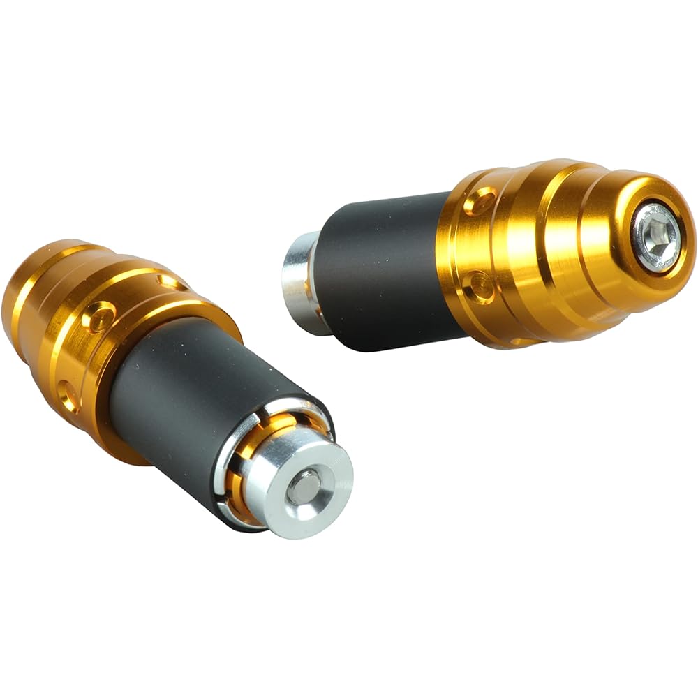 POSH Motorcycle Supplies Handlebar End Universal Embossed Bar End (Outer Diameter 22mm) Compatible with Handlebar Inner Diameter 14-19mm Gold 031172-04-10 Bar End Cap