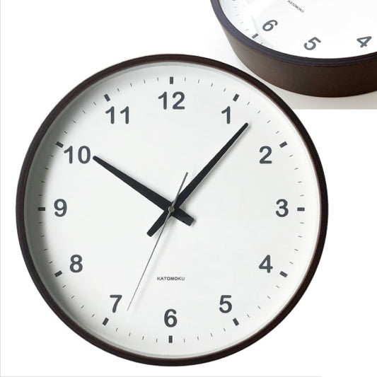 KATOMOKU plywood wall clock brown sweep (continuous second hand) km-35L φ304mm (quartz clock)