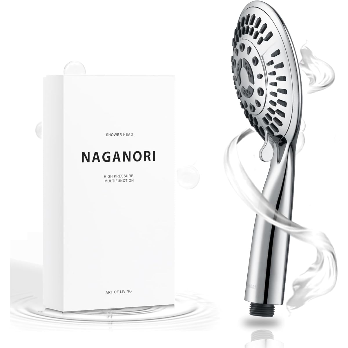 NAGANORI FINE BUBBLE mini 2 Shower Head Micro Nano Bubbles Fine Bubbles Ultra-Fine Bubbles 0.001mm 5-Step Mode Booster Shower Head Nano Bubbles Adapter Included Negative Charge Nano Bubbles Skin Care Beautiful Skin Moisturizing Water Saving TYD