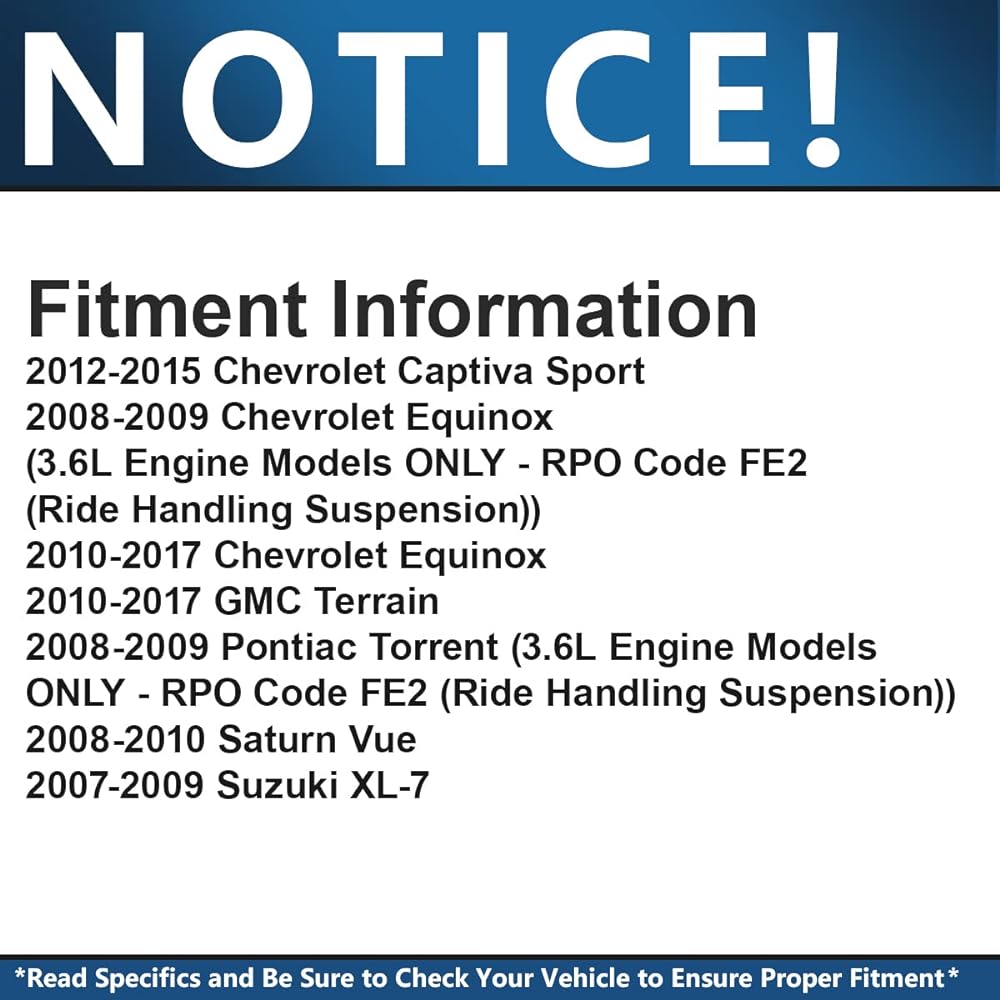 Detroit vehicle axis-Front Stabilizer Swaver Endink 2008-2009 Equinox, Torrent W/RPO FE2 Suspension- [10-17 Equinox/Terrain] --08-10 VUE- [07-09 XL-7]-12-15 CAPTIVA SPORT