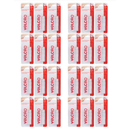 Velcro Brand Velcro Fastener with Adhesive Tape, Removable, Easy to Peel Off, 95230, White, 1.9cm x 45cm, 1 pair x 24 pieces set