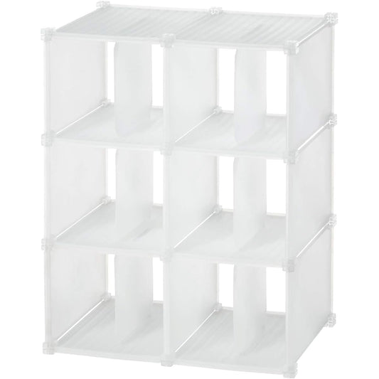 Like-it Shoe Storage Shoe Grid 6 Boxes Natural SG-02L Easy Assembly Type No Tools Required Shoe Box Clothes Storage Box Organizer Approx. Width 50.5 x Depth 35 x Height 64.5 cm