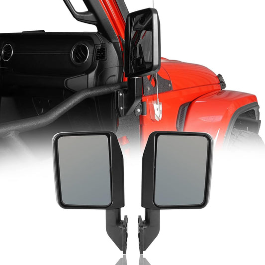 HOKE Roadside View Mirror Hook Road Half Door Geep Langler TJ JK JL Gradiator JT 97-24 1 Pair Technique Black