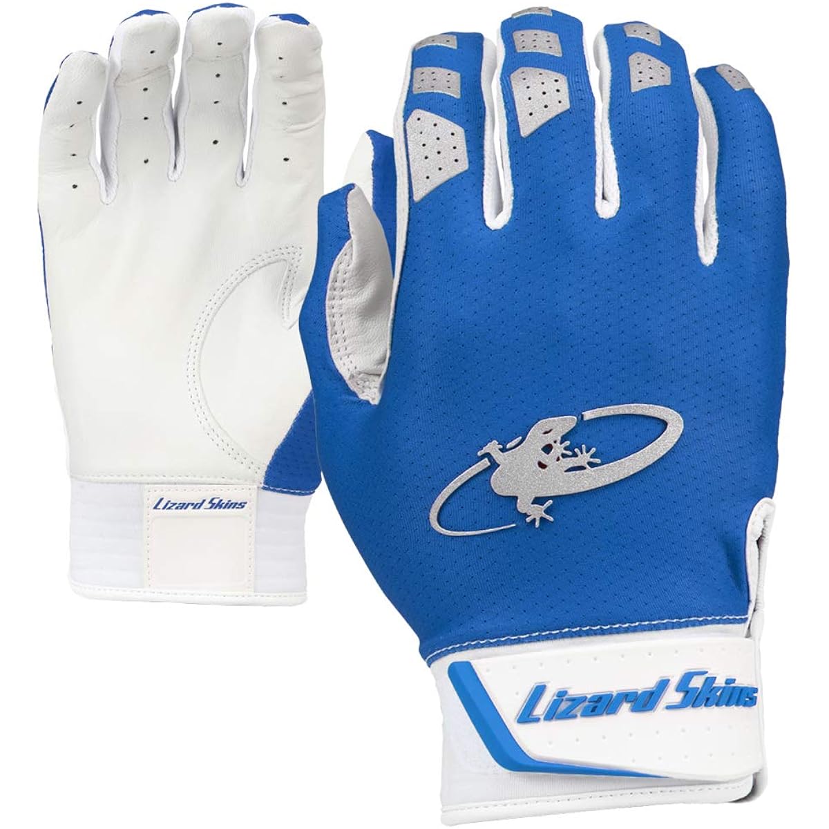 Lizard Skins Komodo V2 Adult Baseball Batting Gloves (Royal Blue, Medium)