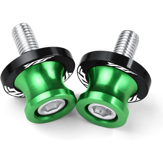 Motorcycle Swingarm Bobbin Spool 6mm Motorcycle Swingarm Spool Slider Stand Screw CNC Aluminum For Yamaha For YZFR1 1999-2018 2006 2007 2008 2009 2010 (Color : Green)