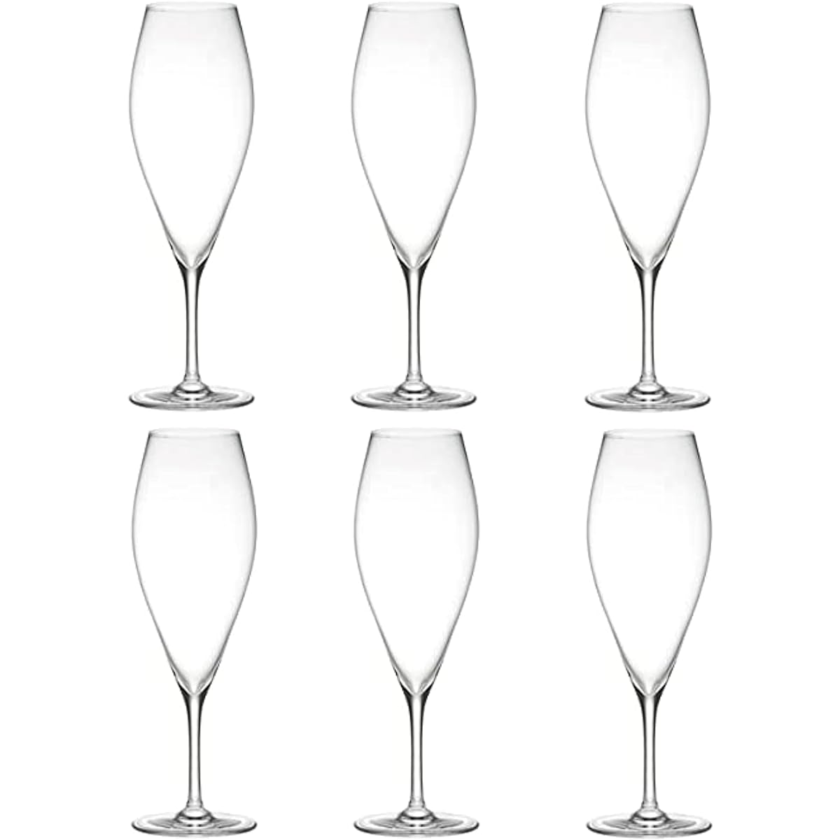 Kimura Glass Store [Piccolo 6oz Flute Set of 6] Flute Glass Champagne Champagne Glass Cocktail Glass Stylish Glass Usuhari Glass Made in Slovakia Color Crystal 200cc