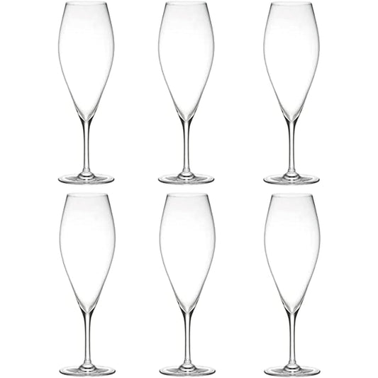 Kimura Glass Store [Piccolo 6oz Flute Set of 6] Flute Glass Champagne Champagne Glass Cocktail Glass Stylish Glass Usuhari Glass Made in Slovakia Color Crystal 200cc