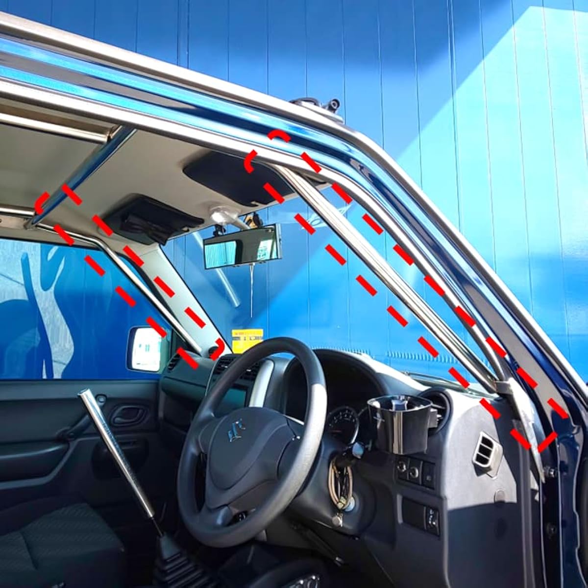 JB23 Jimny Stainless Steel Interior Reinforced Front Bar (Left and Right Set)