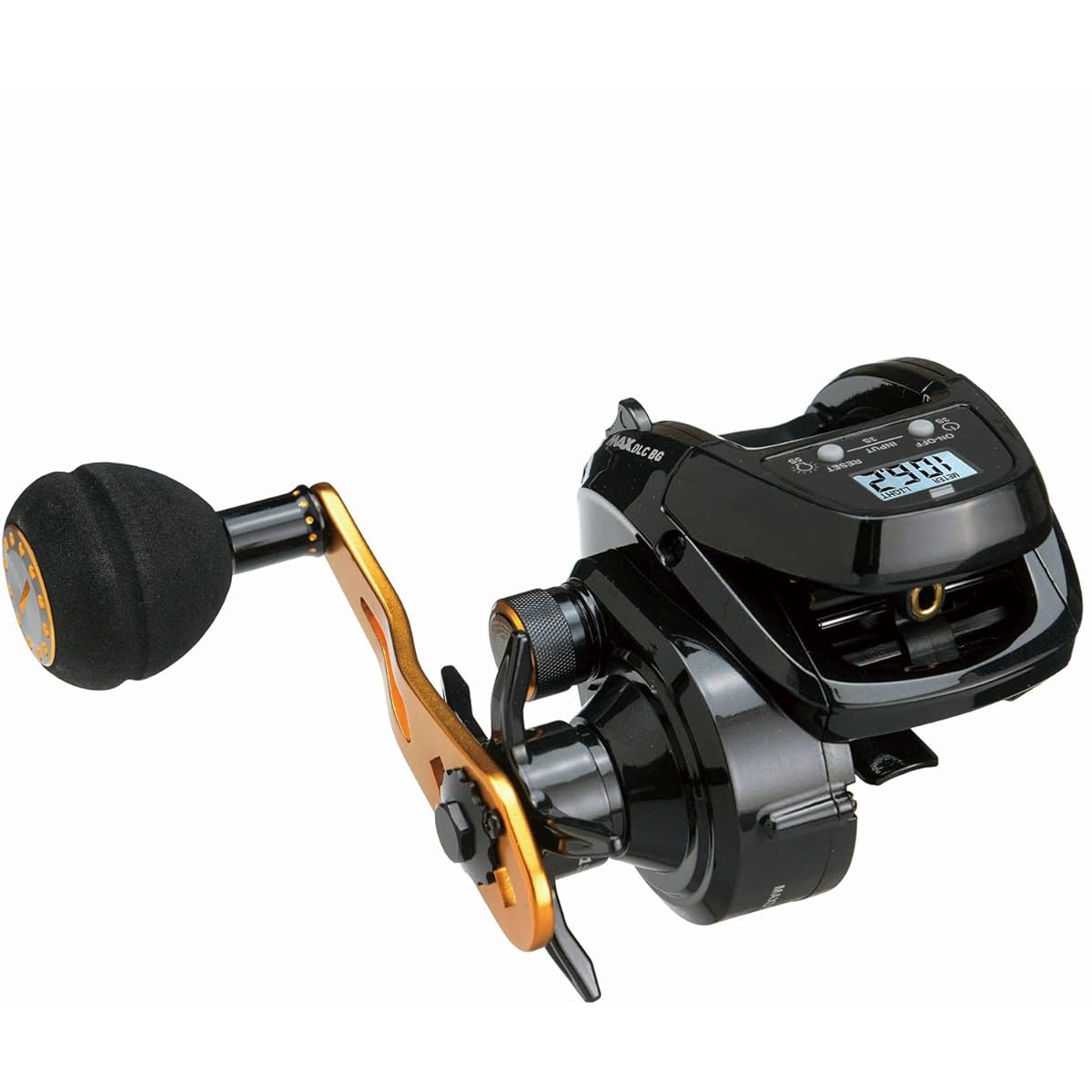 AbuGarcia MAX DLC BG Large Screen Digital Line Counter Right Hand Deep Groove Power Handle Model