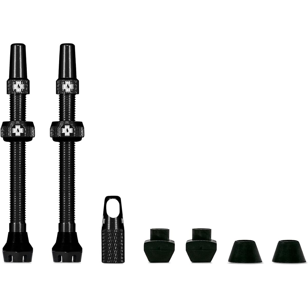 Muc-Off Tubeless Valve Black 44mm Tubeless Valve Stem Valve Core Removal Tool for Tubeless Tires with Presta Valve Stem Cap
