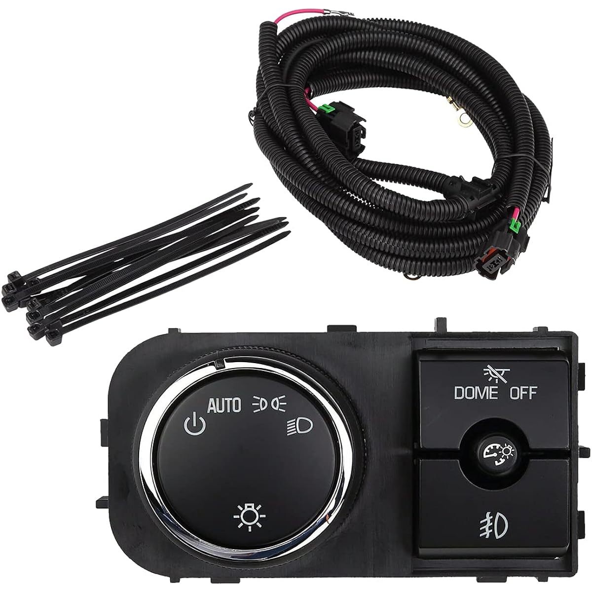 REAUTO 25858705 Dominum Dome Head Lamp Headlight Switch 1527J 15096895 Foglite Wiring with Harness 2007-2013 Silverado Sarban Taho GMC Sierra Yukon XL