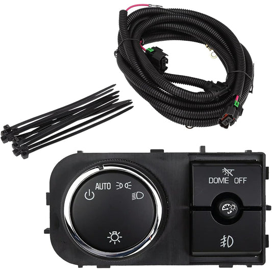 REAUTO 25858705 Dominum Dome Head Lamp Headlight Switch 1527J 15096895 Foglite Wiring with Harness 2007-2013 Silverado Sarban Taho GMC Sierra Yukon XL