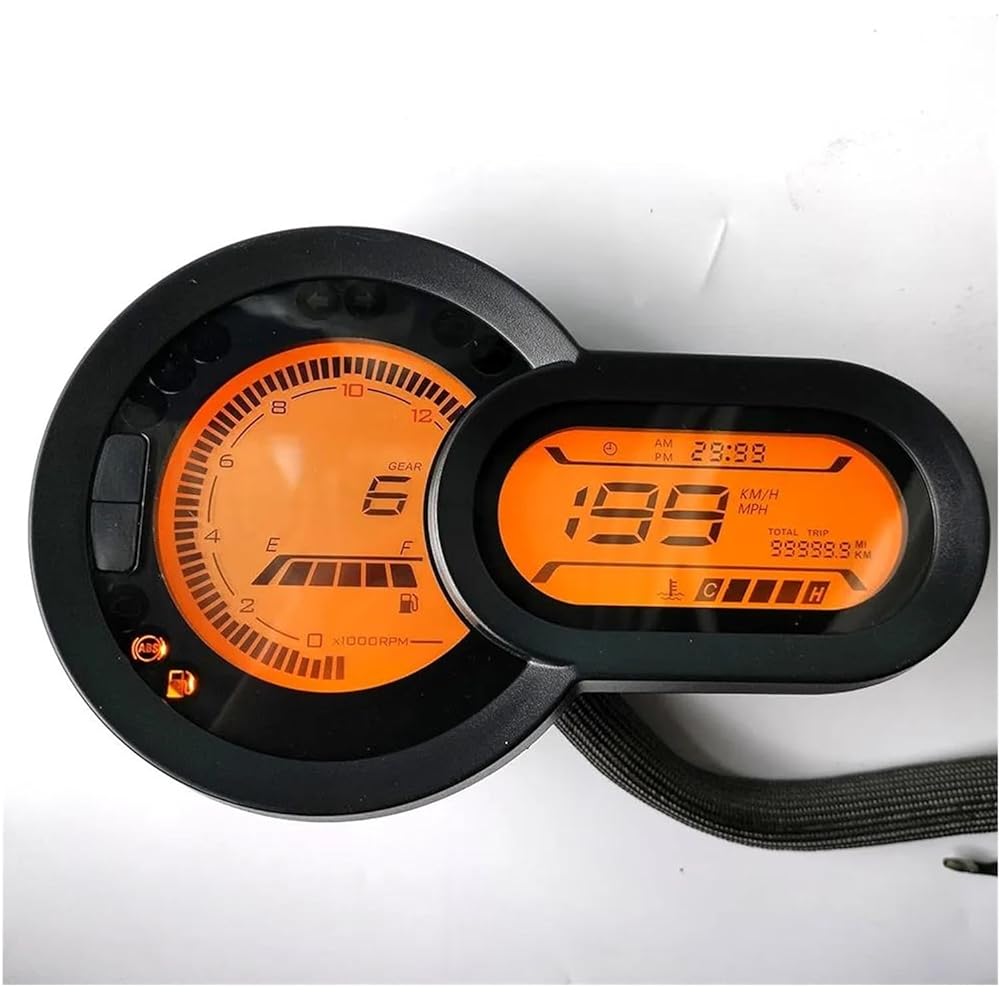 LED Indicator Odometer 12000RPM Motorcycle Speedometer Tachometer 1-4 Cylinder LCD Digital Gauge Motorcycle Sensor Set for Motorcycle